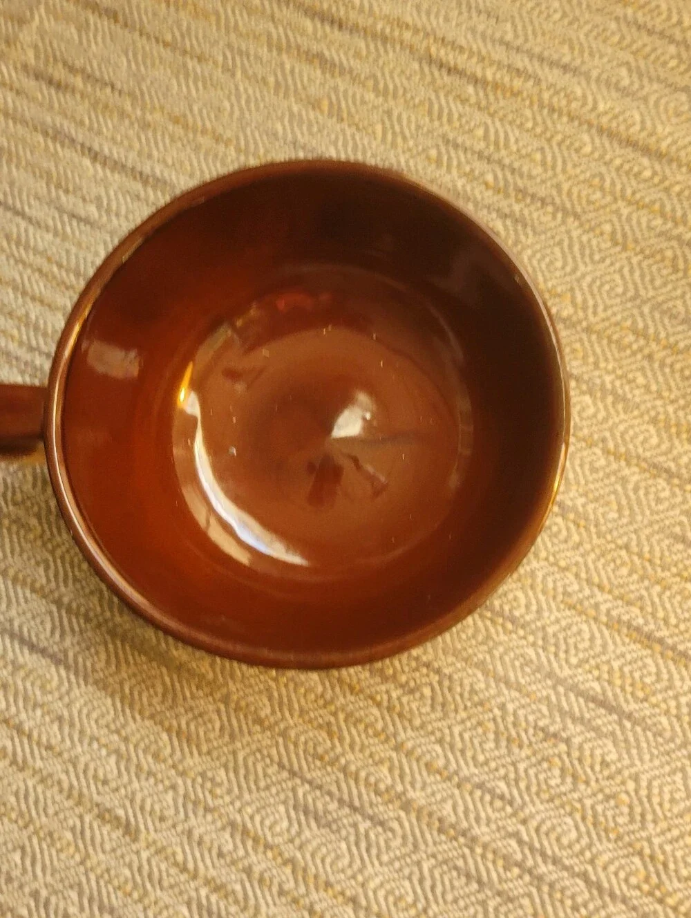 Western Brown Striped Ceramic Soup Bowl Drip Glaze Vintage